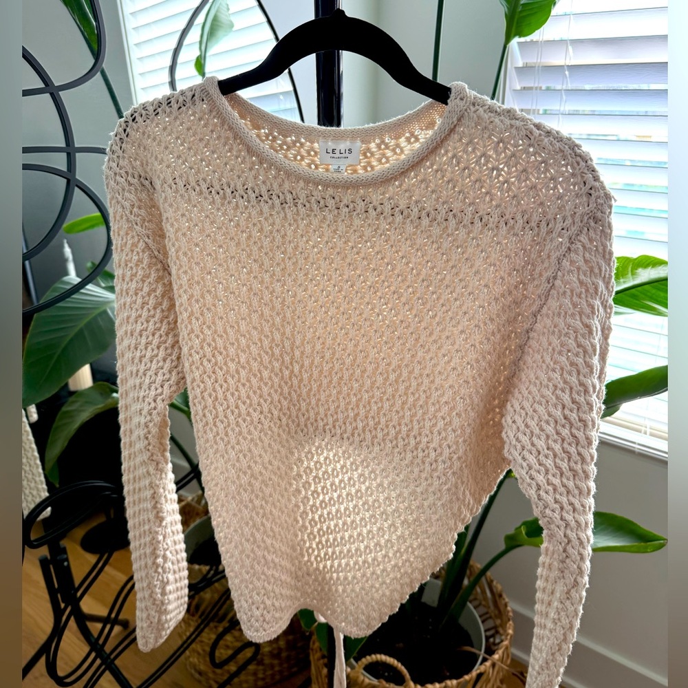 Starlow cream knit tie back sweater